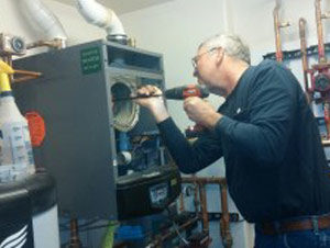 Terry working on a boiler